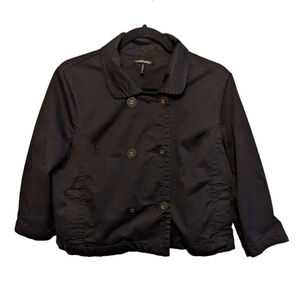 Daisy Fuentes Blazer Women's Size L Black Cropped 3/4 Sleeves Office Casual